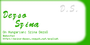 dezso szina business card
